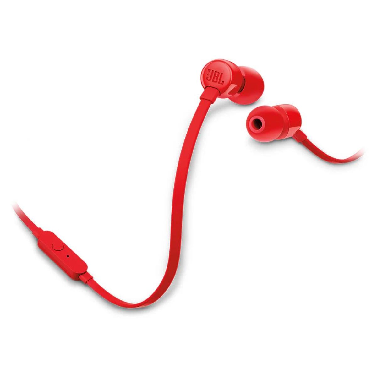 JBL TUNE110 Wired In-Ear Headphones – Red