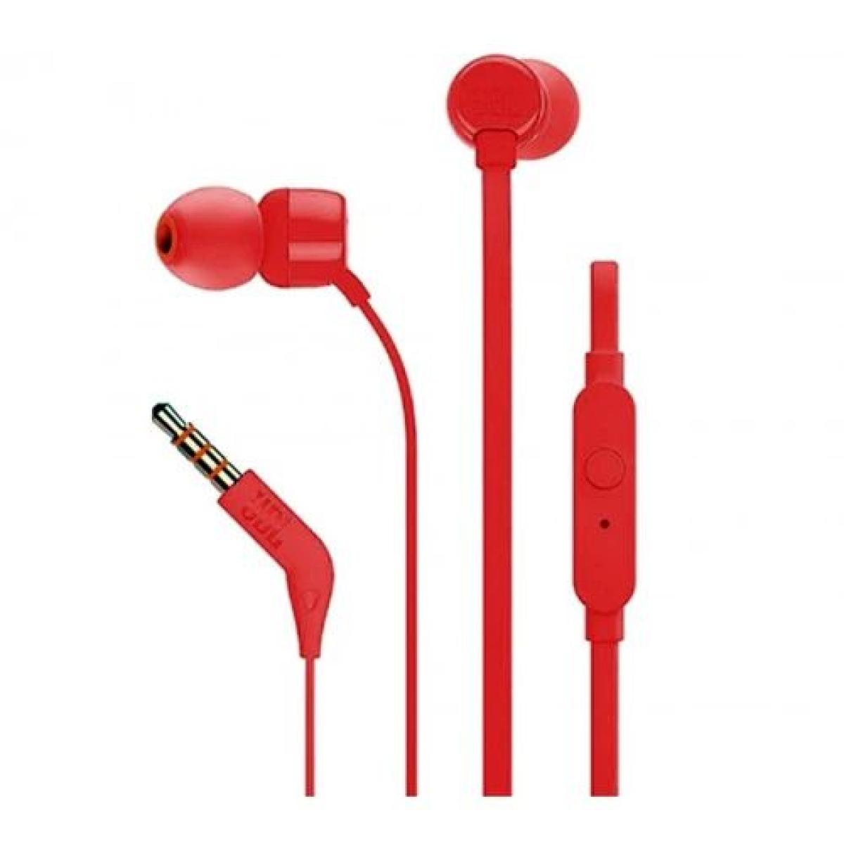 JBL TUNE110 Wired In-Ear Headphones – Red
