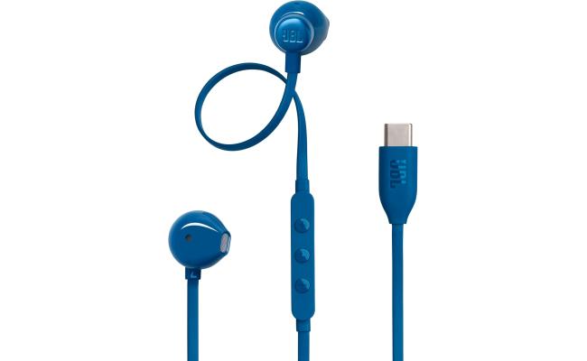 JBL Tune 305C Wired In-Ear Type-C Hi-Res Headphones - Blue