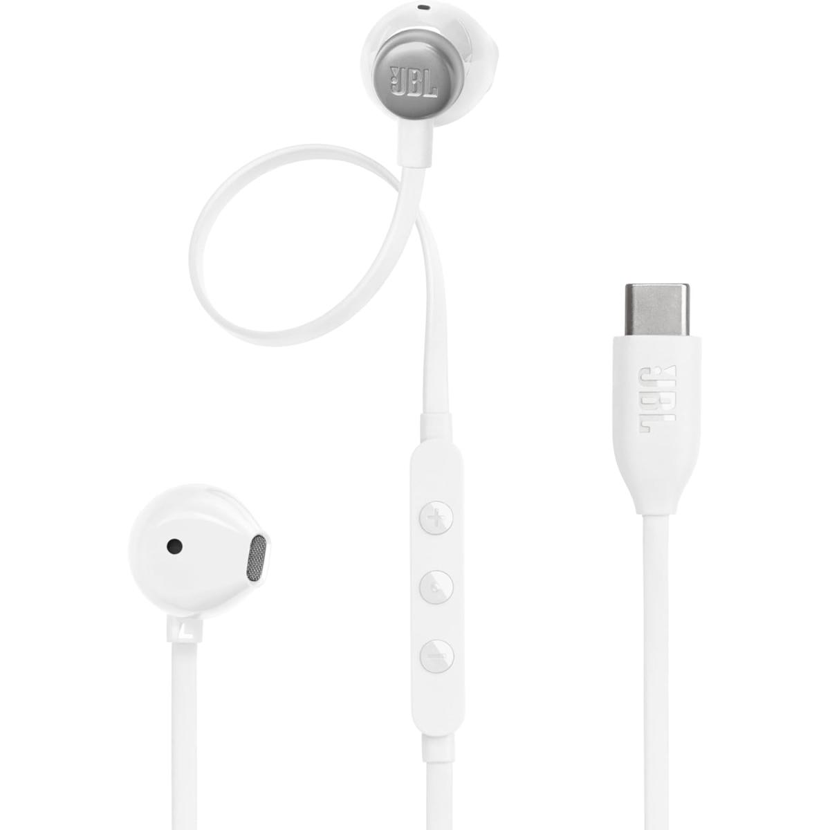JBL Tune 305C Wired In-Ear Type-C Hi-Res Headphones – White