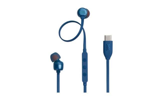 JBL TUNE 310C Wired Hi-Res In-Ear Earphones – Blue