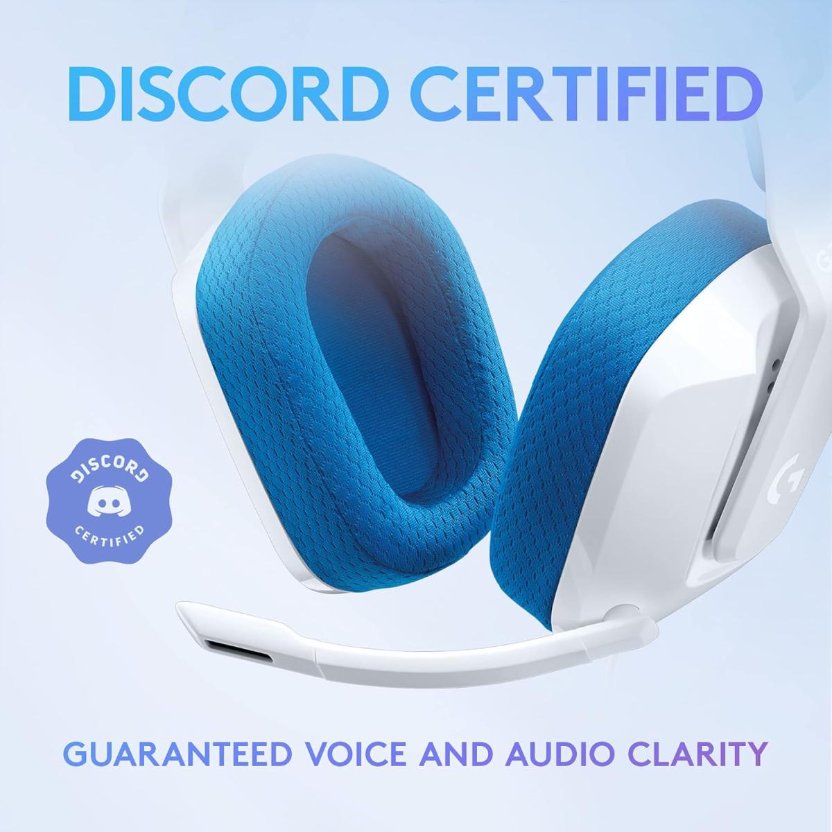 Logitech G335 Wired Gaming Headset with Flip-to-Mute Microphone – White
