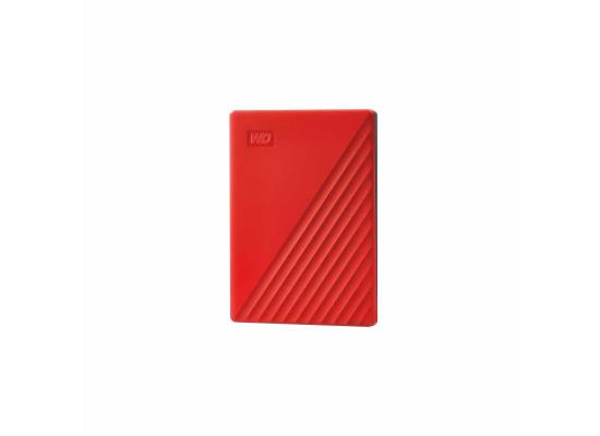 WD 2TB My Passport Portable External Hard Drive, RED