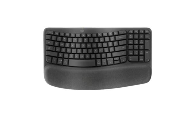 Logitech Wave Keys Wireless Ergonomic Keyboard t, Comfortable Natural Typing, Easy-Switch, Bluetooth- Graphite