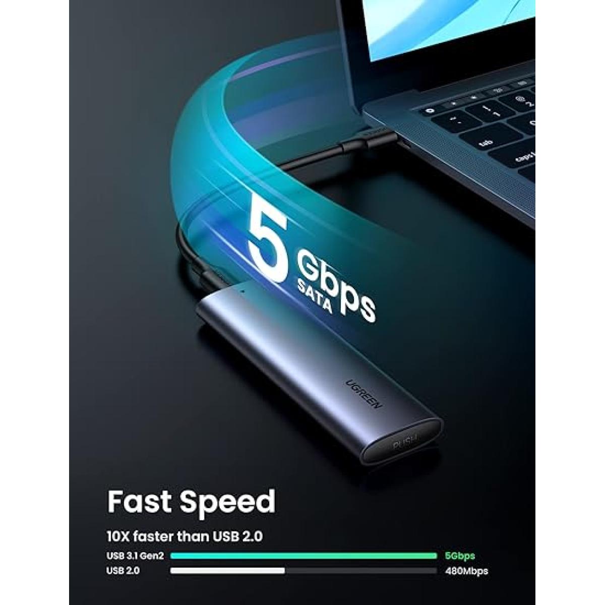 UGREEN M.2 SATA NGFF SSD Enclosure Aluminum USB 3.1