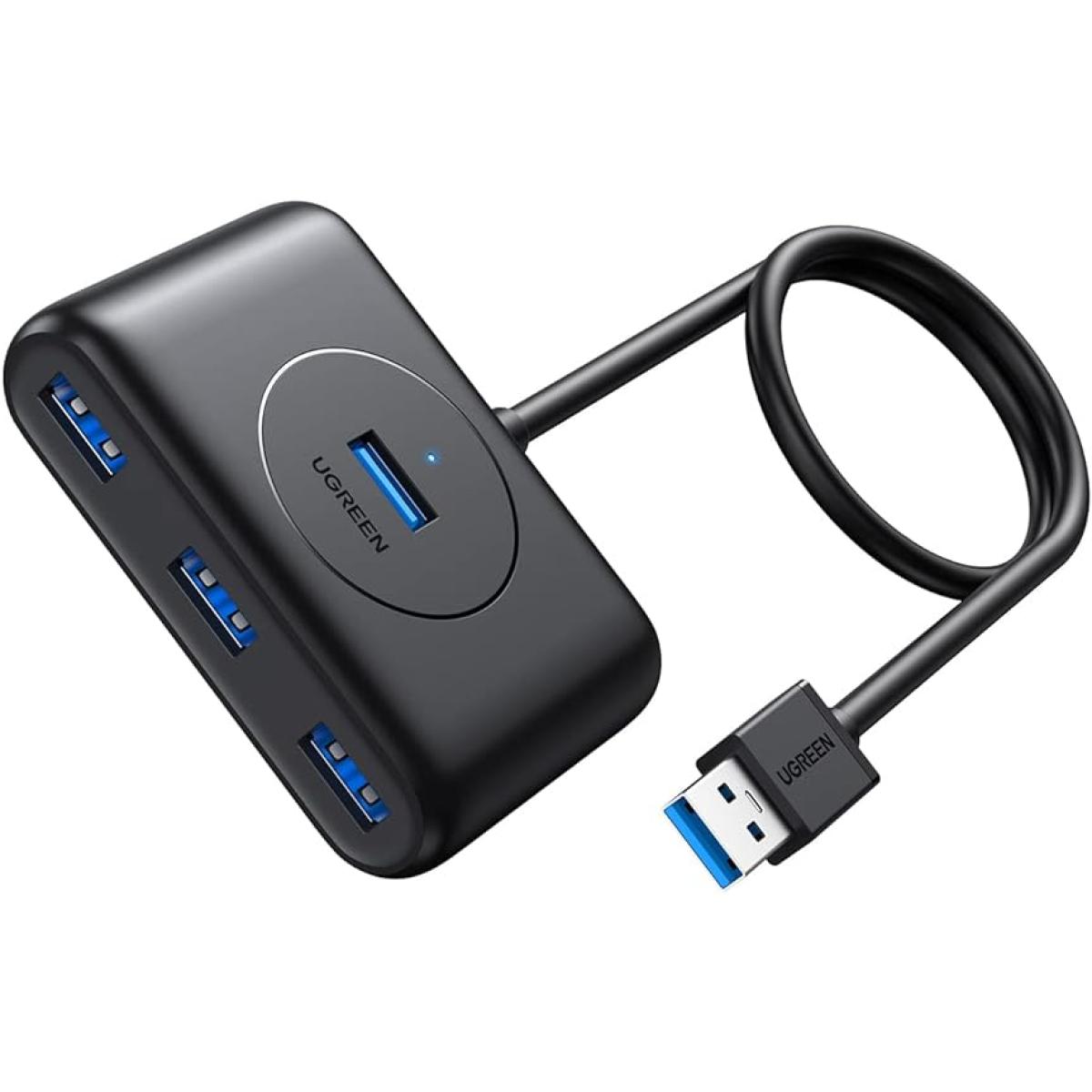 UGREEN USB 3.0 Hub with 1M Long Cable, 4 Port USB Splitter Support 5Gbps Data Transfer