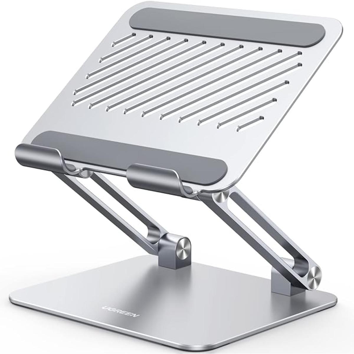 UGREEN Tablet Stand Holder for Desk Dual Rod Support Aluminum Tablet Holder Adjustable Dock Multi-Angle