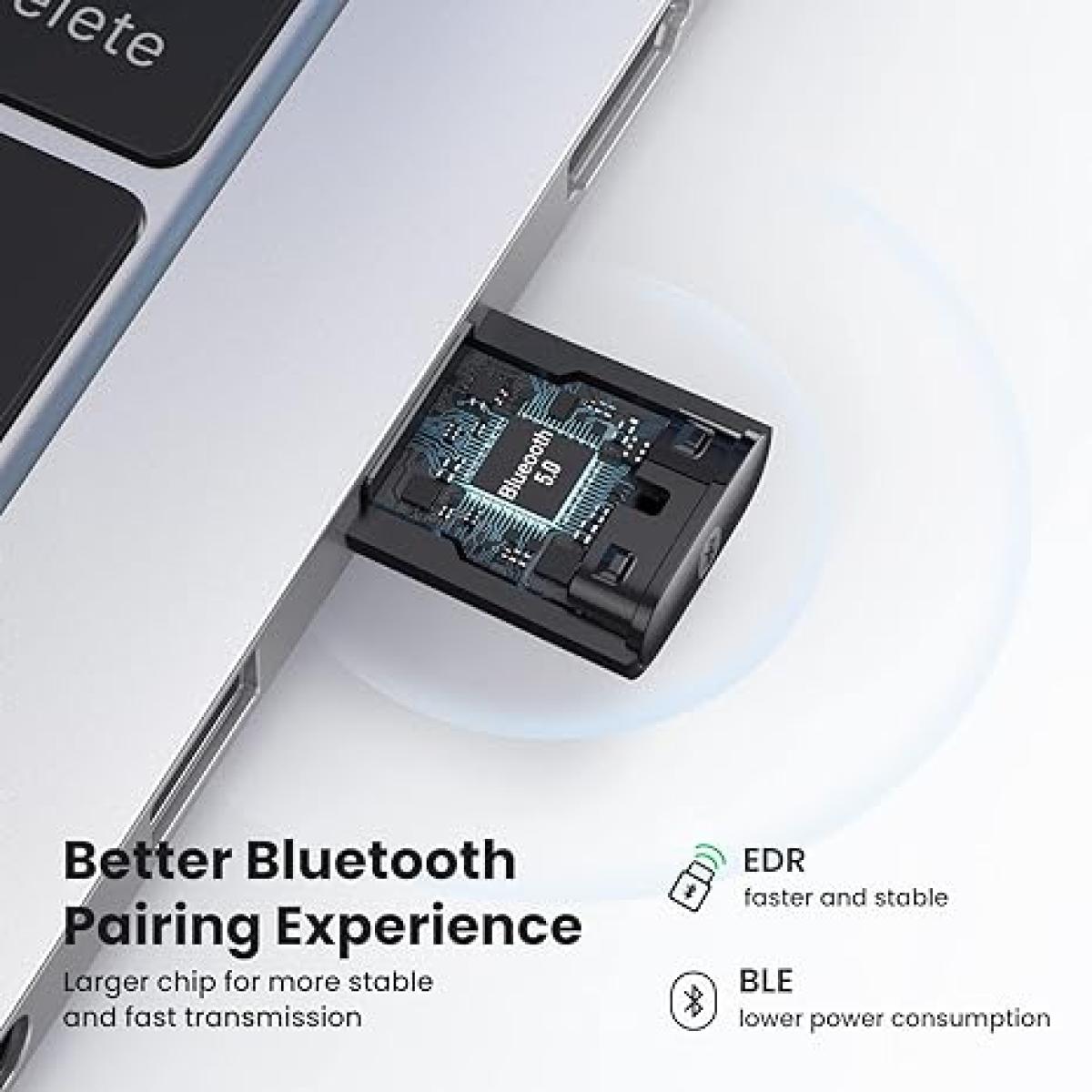 UGREEN USB Bluetooth Adapter for PC, 5.0 Bluetooth Dongle Receiver