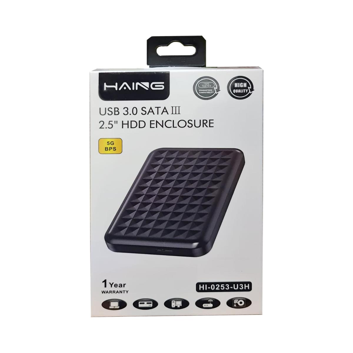 Haing USB 3.0 Sata III 2.5 HDD Enclosure