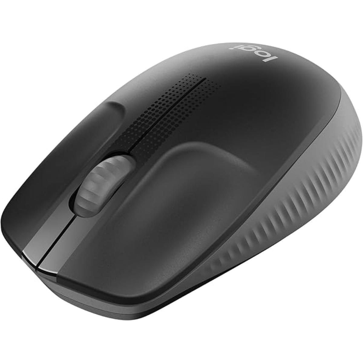 Logitech Wireless Mouse M190 Full Size Ambidextrous Curve Design - Charcoal