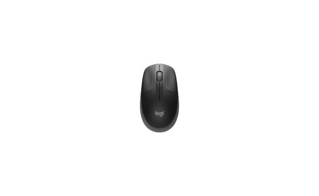Logitech Wireless Mouse M190 Full Size Ambidextrous Curve Design - Charcoal