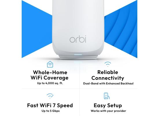 NETGEAR Orbi 370 Series Dual-Band Wi-Fi 7 Mesh System – RBE372-100EUS