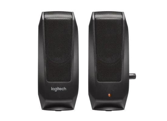 Logitech S120 Lightweight Stereo Speakers in a Slim, Black