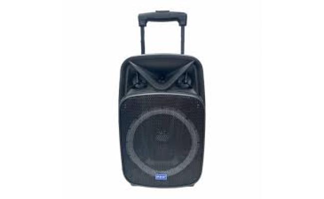 High-power Bluetooth speaker, portable sound column with stereo 3D surround and subwoofer, featuring outdoor LED color light and microphone