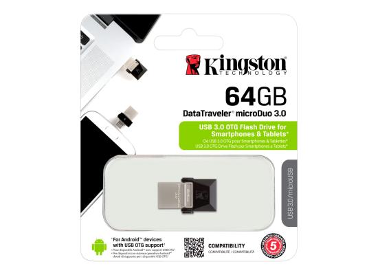 Kingston DTDUO3/64GB MicroDuo USB Flash Drive