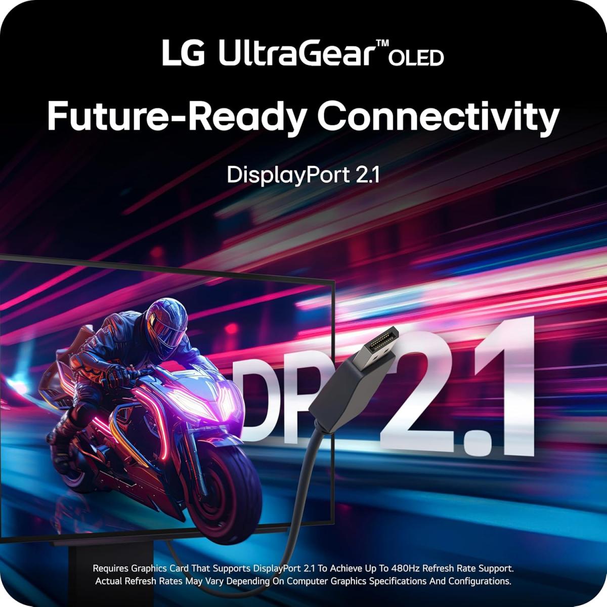 LG 27GX790A-B 27 UltraGear OLED QHD Gaming Monitor – 480Hz, 0.03ms, DisplayPort 2.1, G-Sync, FreeSync Premium Pro