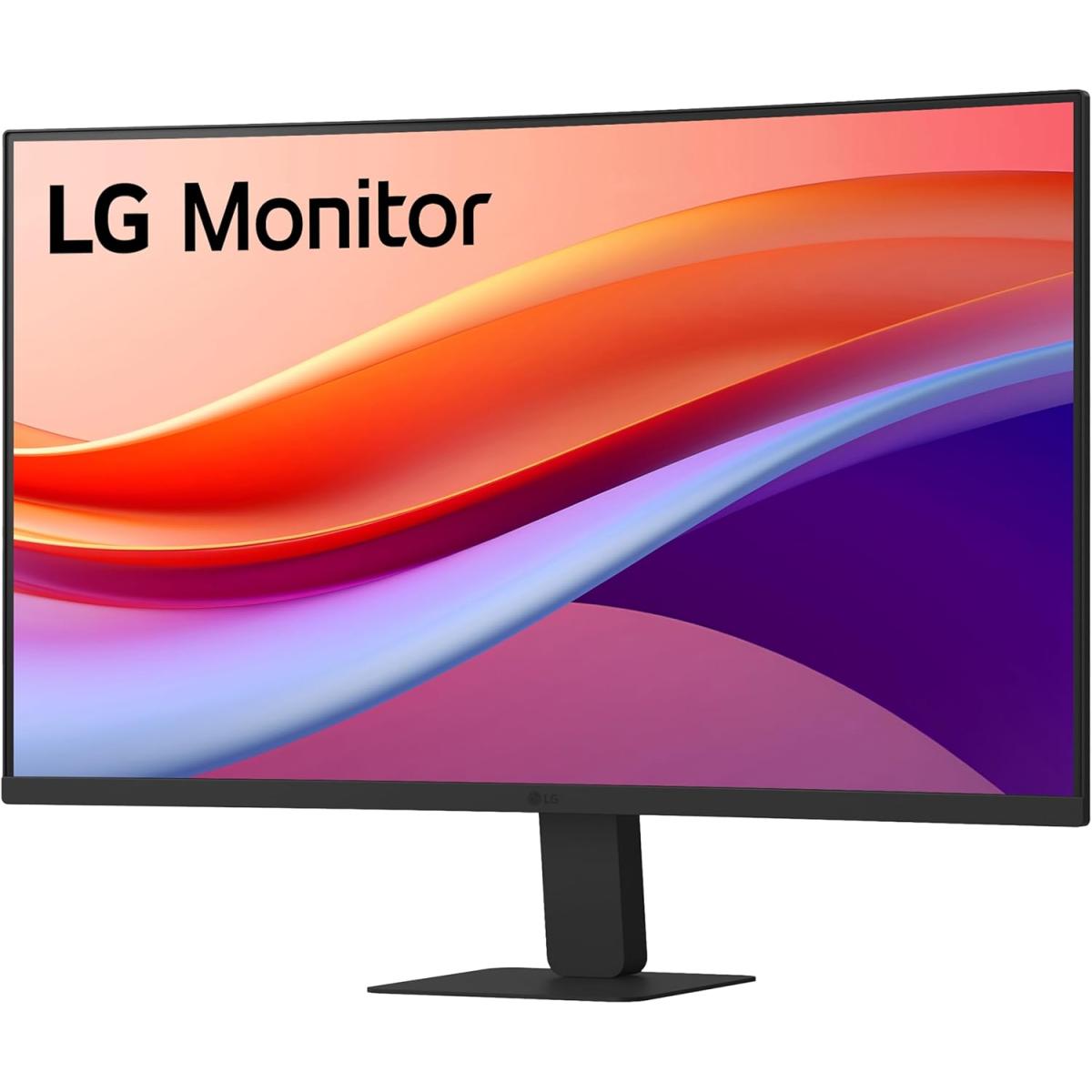 LG 27U421A-B 27'' FHD curved monitor with 100Hz refresh rate and USB-C port.