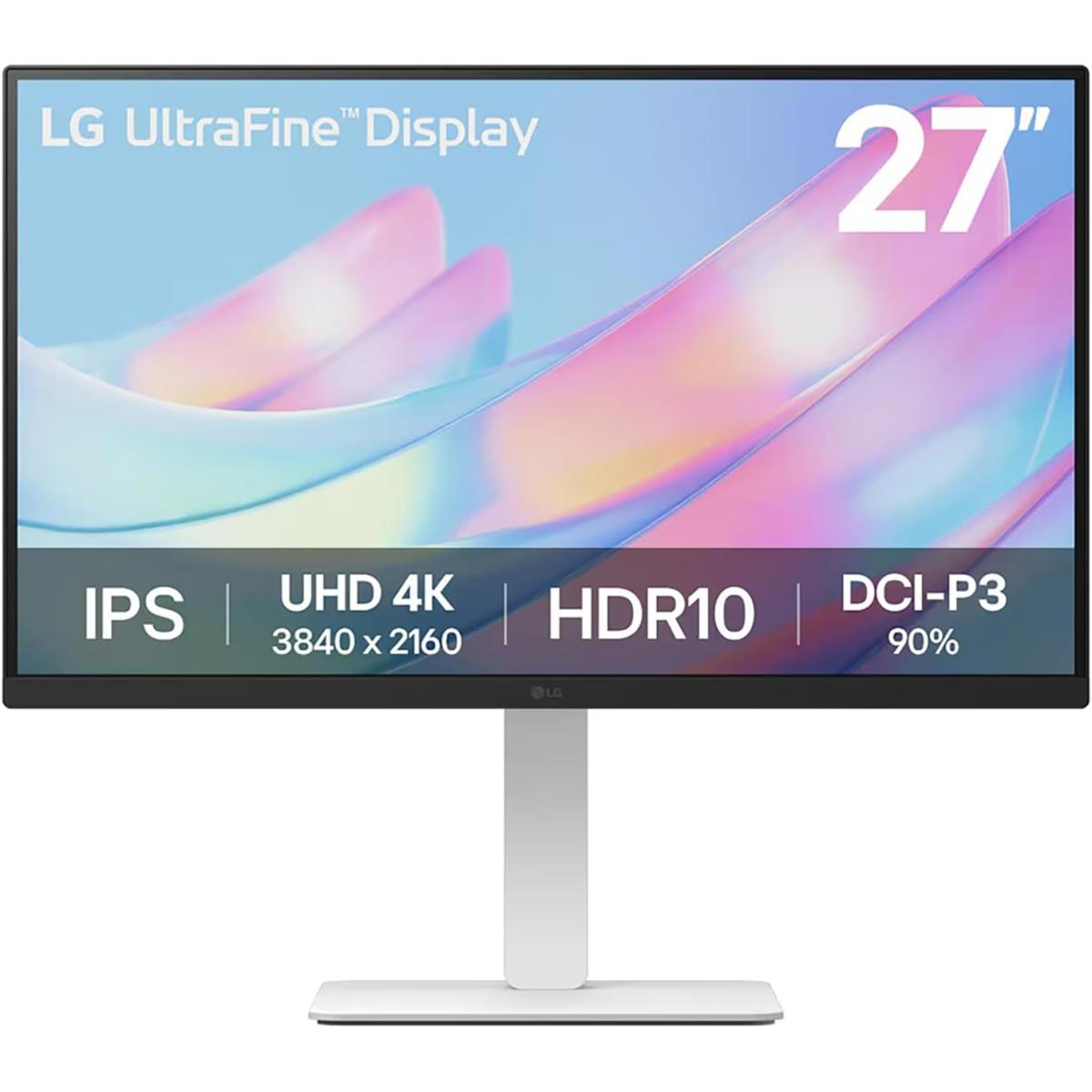 LG 27US550-W – 27” UHD 4K IPS Monitor with HDR10 & Ergonomic Stand White- Monitor