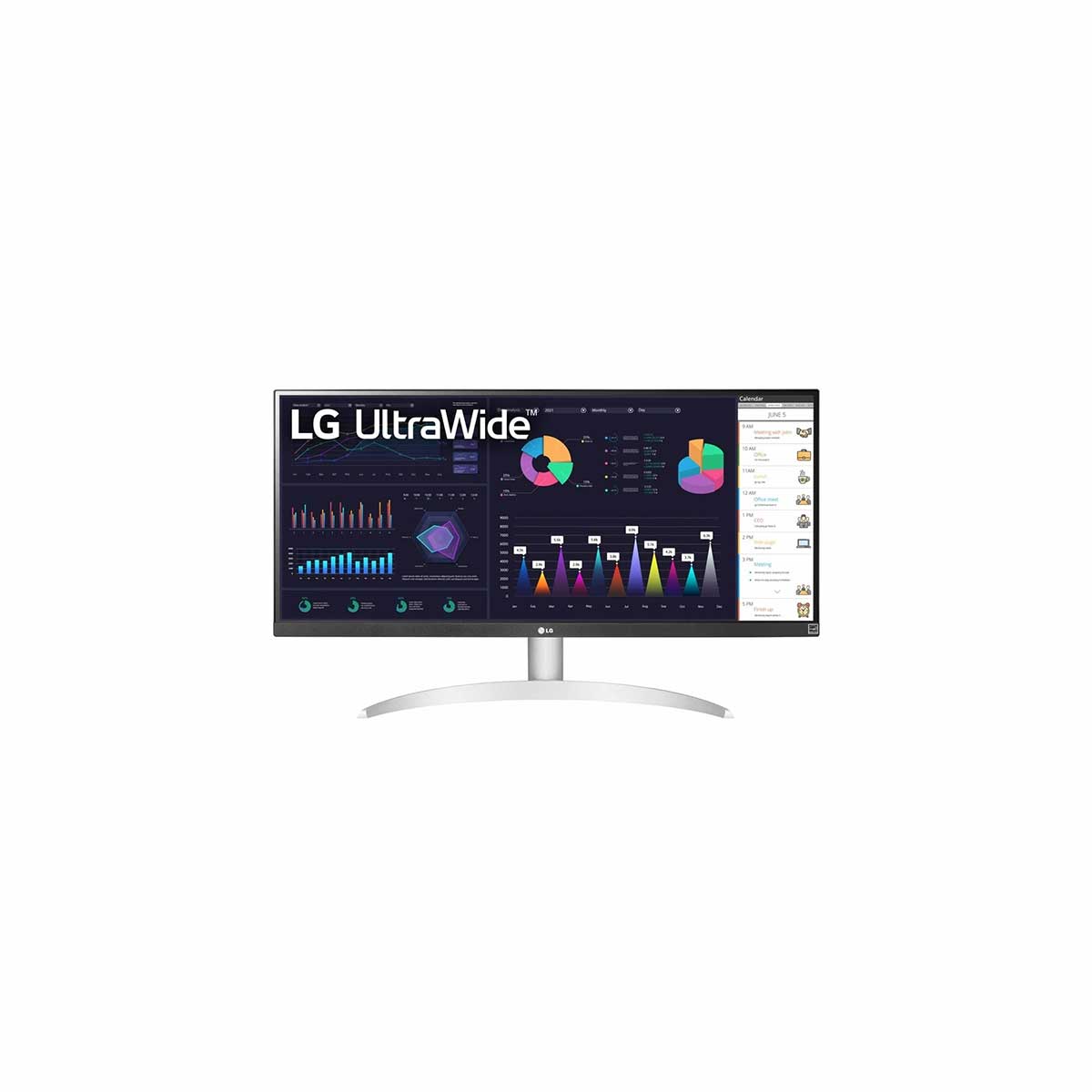 LG Écran ultra large 29WQ600-W de 29 po avec écran IPS 21:9 FHD (2560 x  1080), sRGB 99 %, HDR10, AMD FreeSync, 1 ms MBR, 100 Hz, 2 haut-parleurs 7  W avec