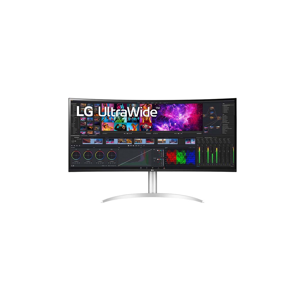 LG 40WP95C-W 40” UltraWide Curved WUHD (5120 x 2160) 5K2K Nano IPS Display, DCI-P3 98% (Typ.) with HDR10, Thunderbolt 4 with 96W PD, 3-Side Virtually Borderless Design Tilt/Height/Swivel Stand