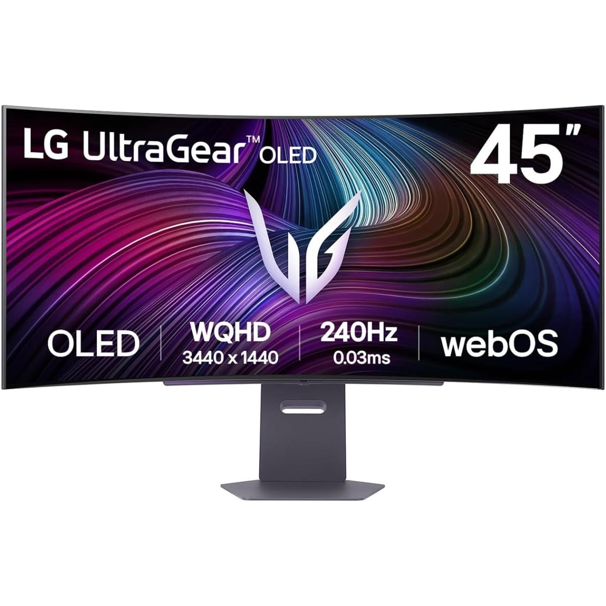 LG 45GX90SA-B UltraGear™ 45” OLED WQHD Curved Gaming Monitor – 240 Hz, 0.03 ms, G-SYNC Compatible, FreeSync Premium, webOS