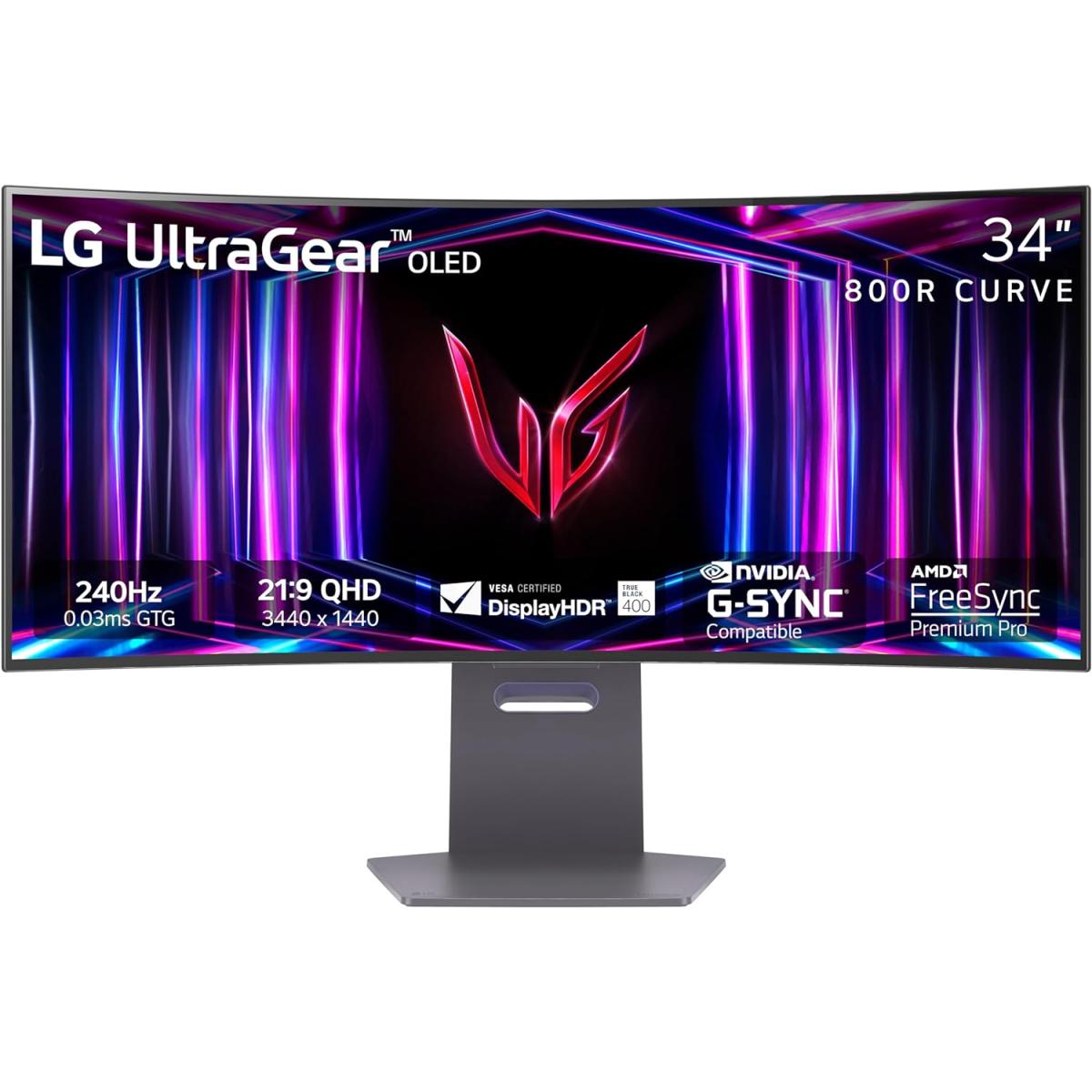 LG 34GS95QE-B  UltraGear™ OLED WQHD 240Hz 0.03ms G-SYNC Compatible 800R Curved - Gaming Monitor