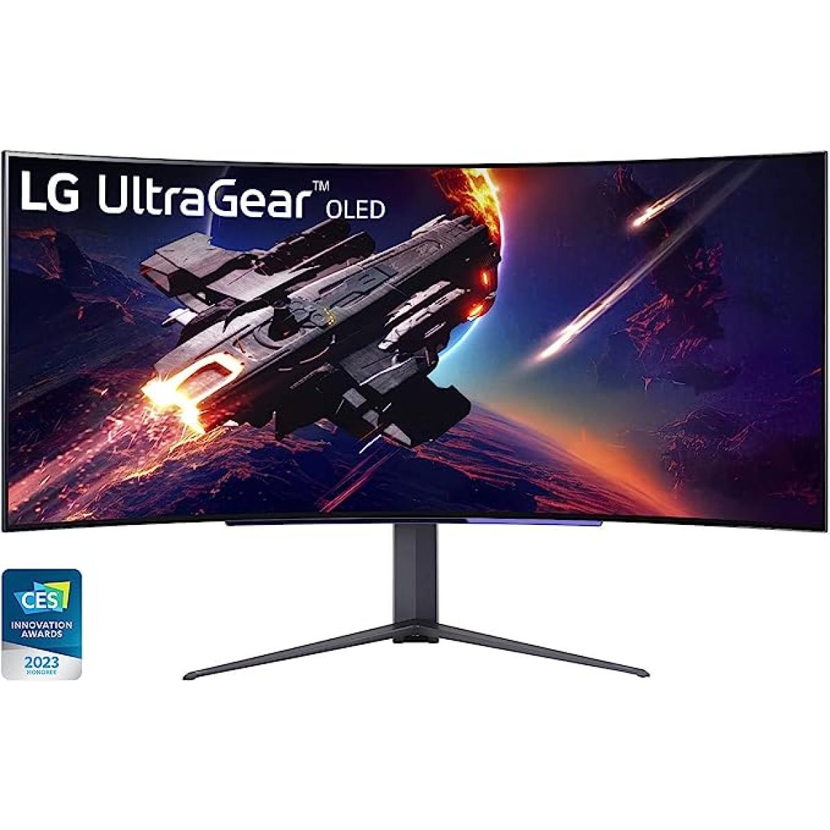 LG 45GR95QE-B Ultragear™ OLED Curved Gaming Monitor WQHD with 240Hz Refresh Rate 0.03ms Response Time