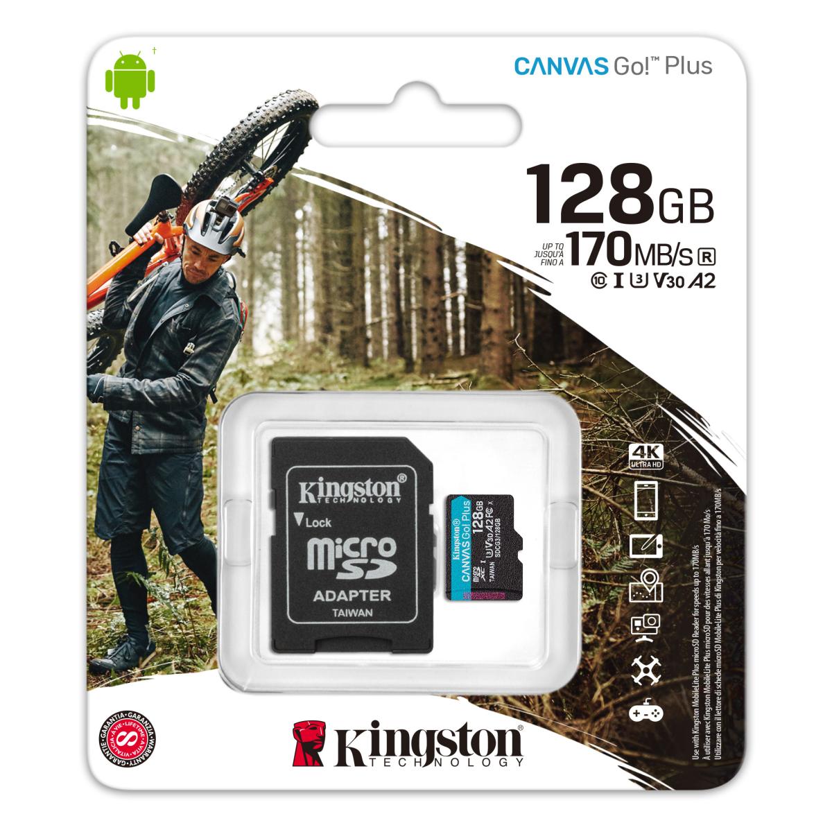 Kingston microSD 128GB Canvas Go Plus