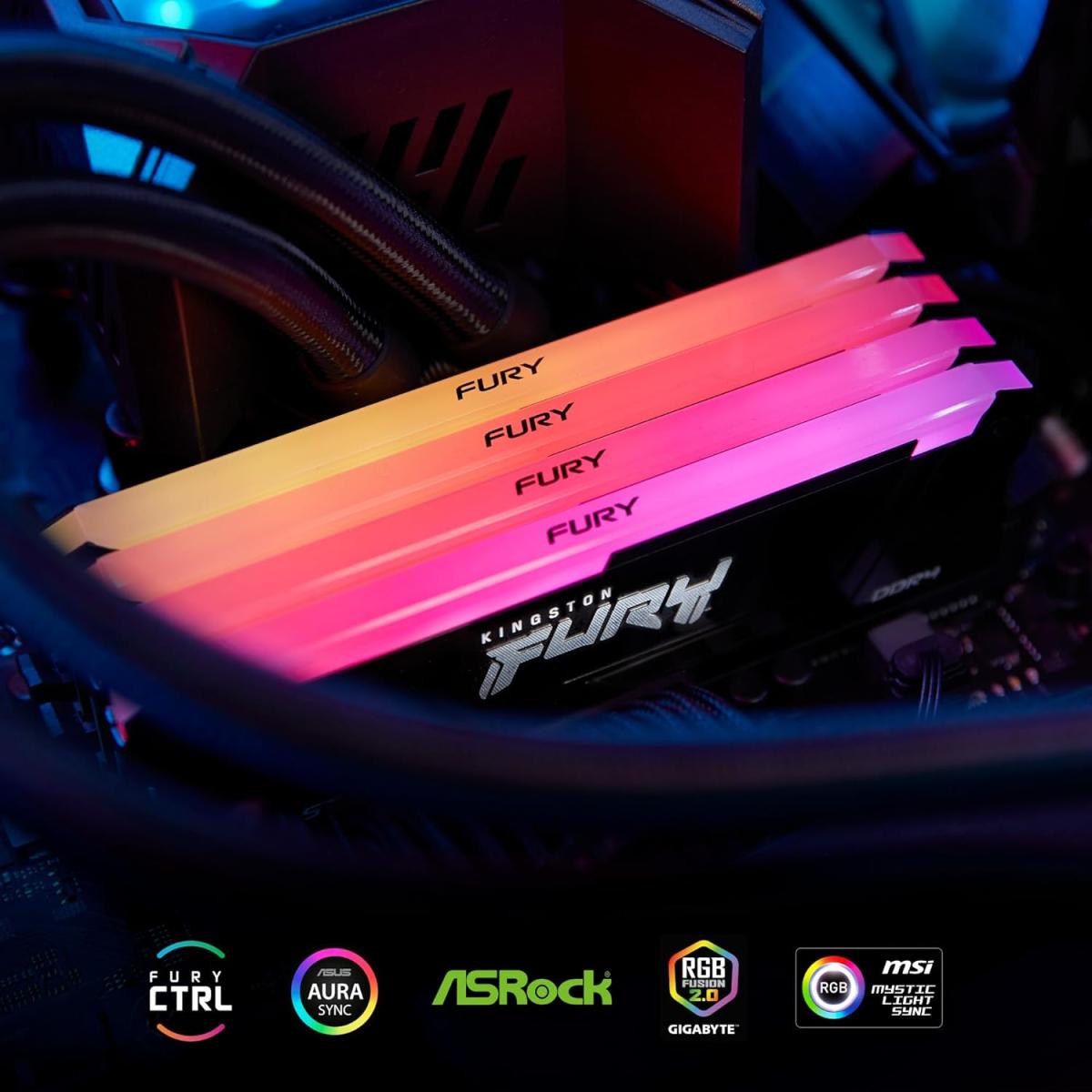 Kingston 32GB 6000MT/s DDR5 CL30 FURY Beast White RGB EXPO