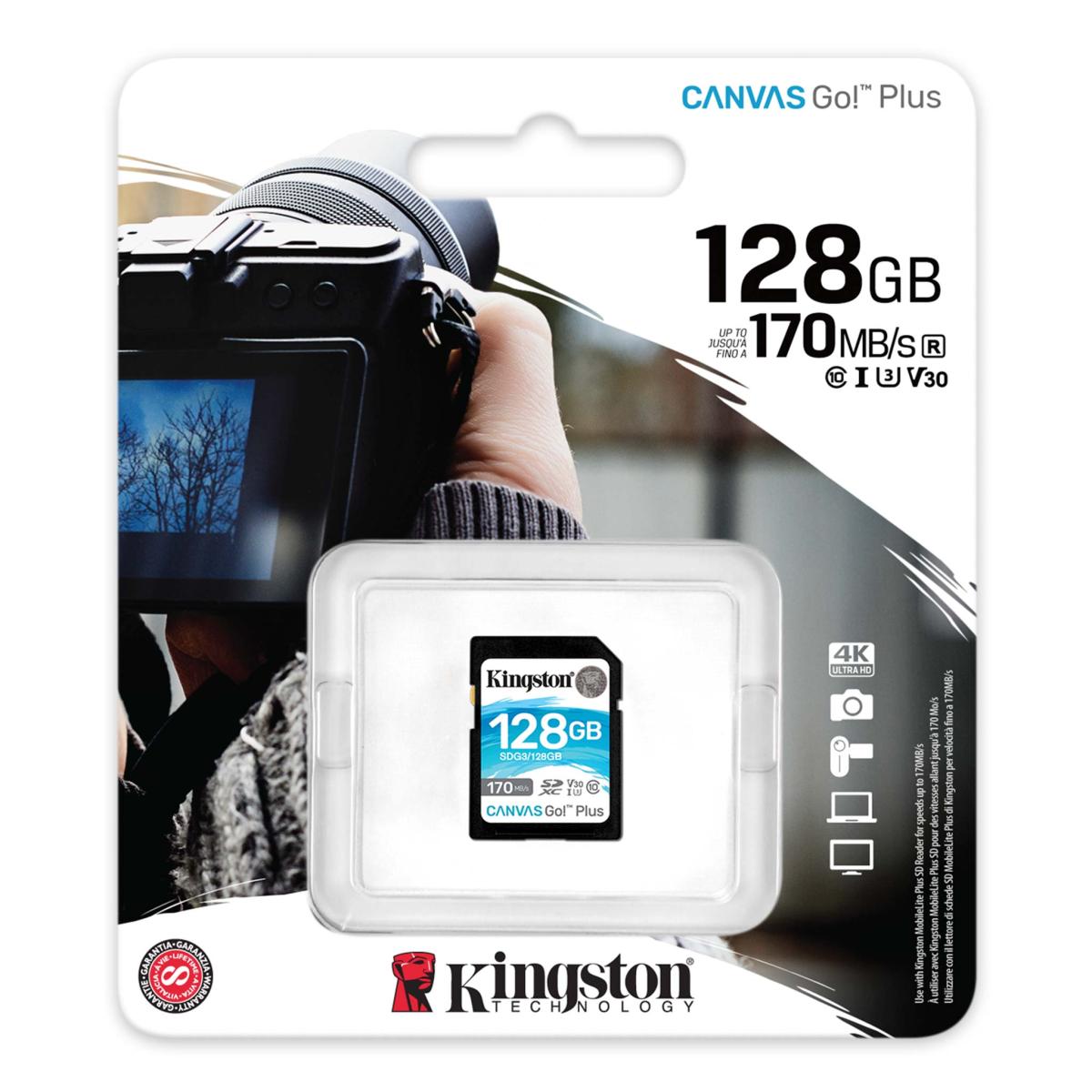 Kingston Canvas Go! Plus SD Memory Card 128GB