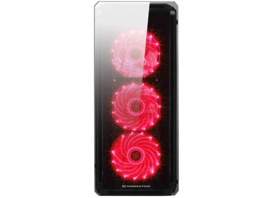 Xigmatek ASTRO Red LED Fans Tempered Glass