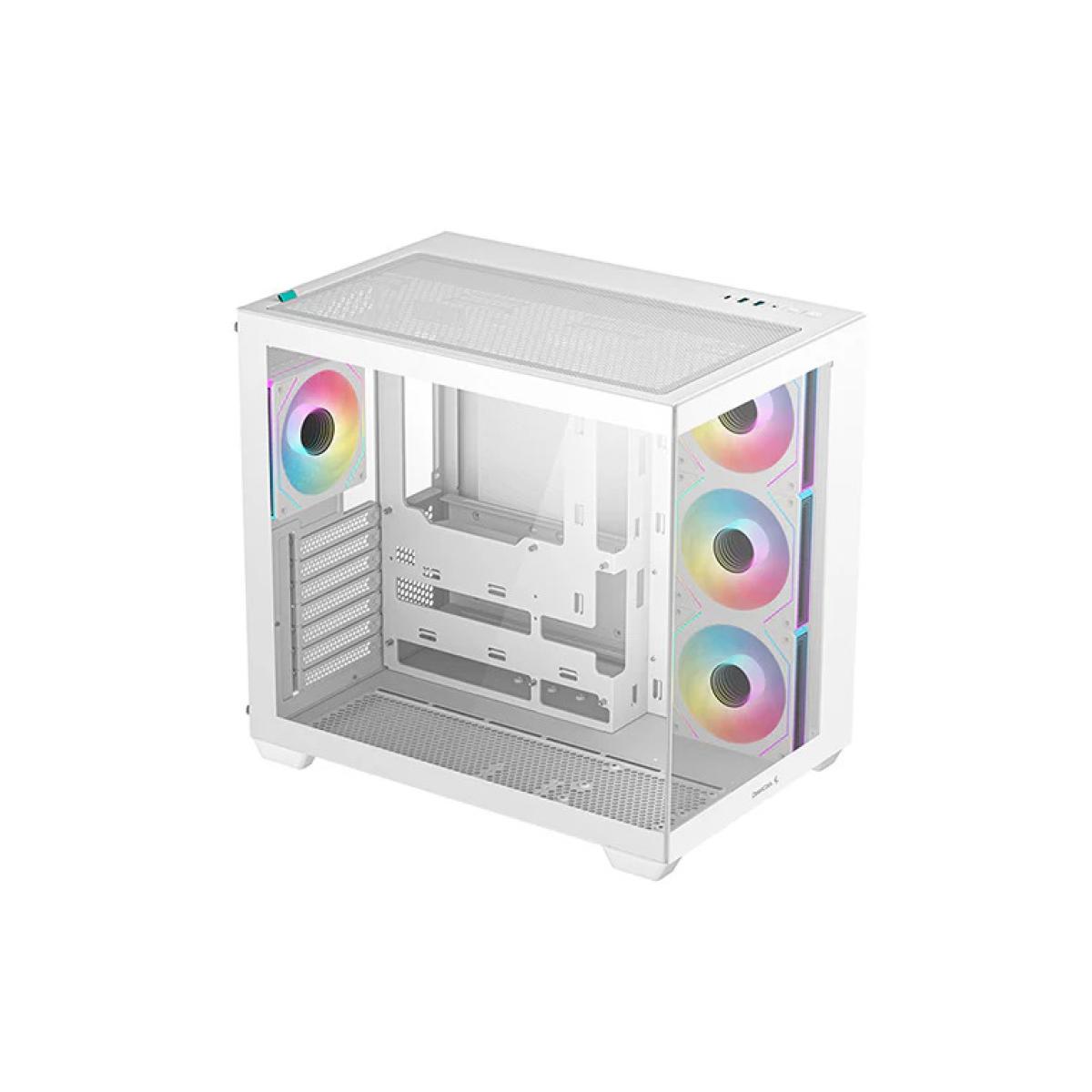 DeepCool CG530 4F Panoramic ATX Mid-Tower Case – White, Tempered Glass, 4x ARGB Fans