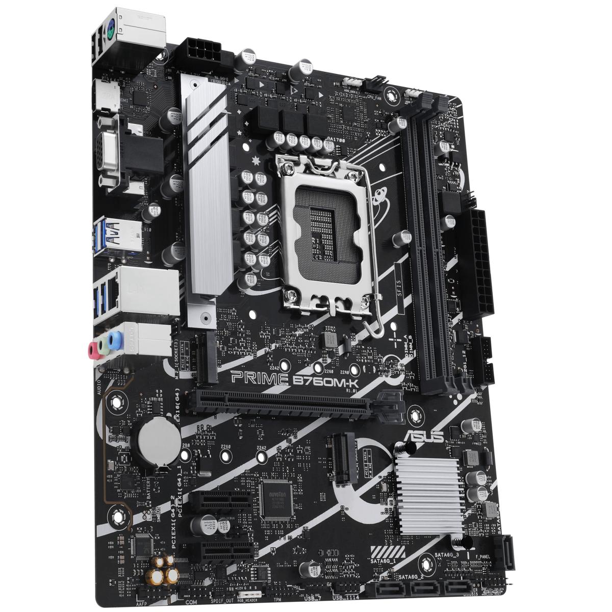 ASUS PRIME B760M-K mATX Gaming Motherboard – Intel 14th/13th/12th Gen, LGA 1700, DDR5, PCIe 4.0, Dual M.2