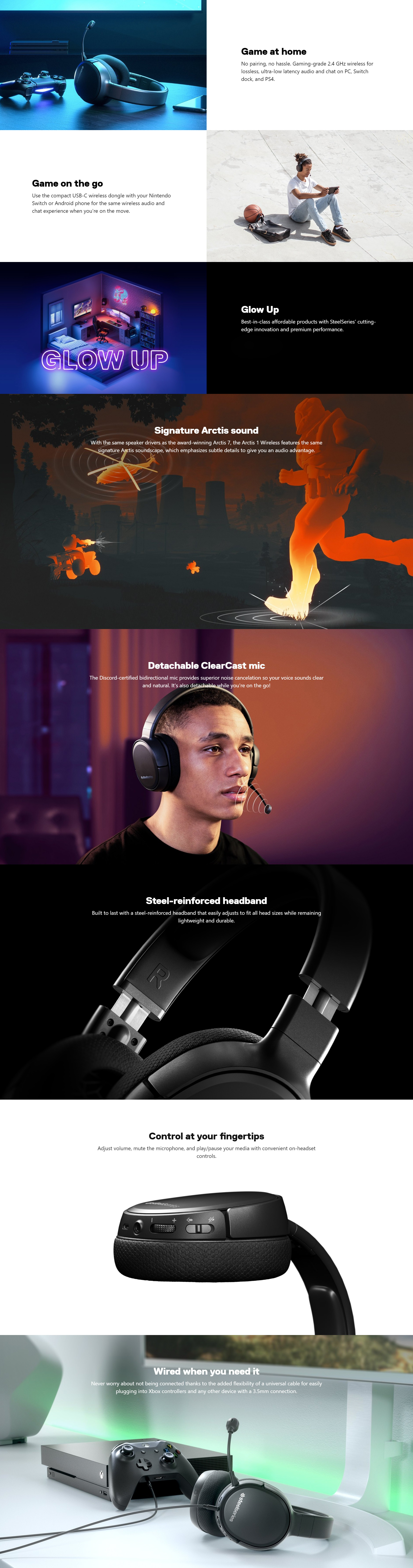Steelseries Arctis 1 Wireless Over Ear Headset Ps5
